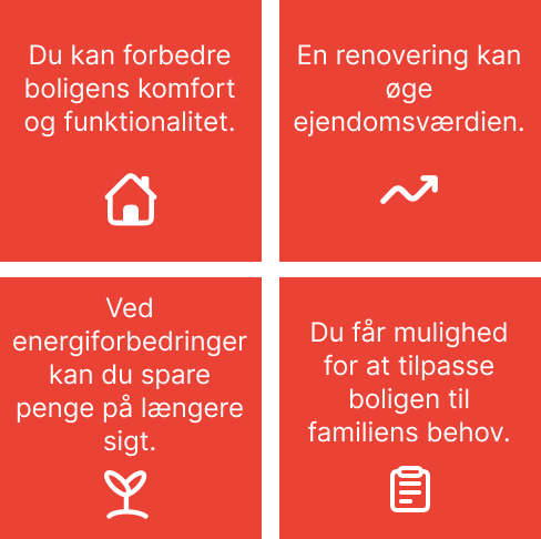 Diagram om fordele ved at tage lån til renovering